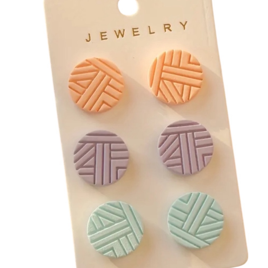 Colorful Geometric Stud Earrings Set